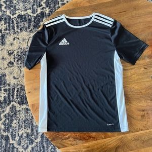 Adidas Youth Climalite Shirt | Black White | Size Large